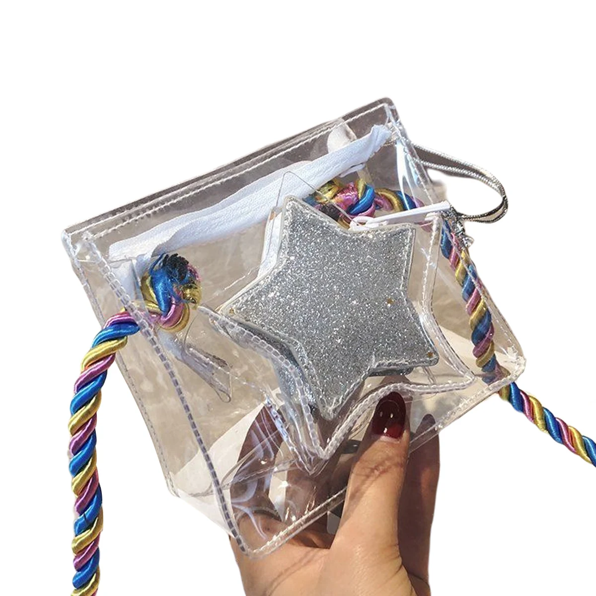 Модная трендовая женская прозрачная композитная сумка через плечо кошелек из