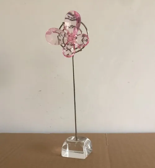 (10 шт./лот) Свадебные сувениры и подарки изысканных розовых кристаллов с бабочкой