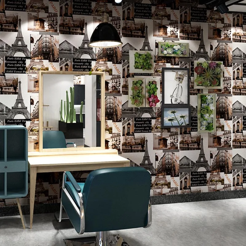 Американская Ретро настенная бумага s железная башня кафе промышленная ветровая Студенческая квартира