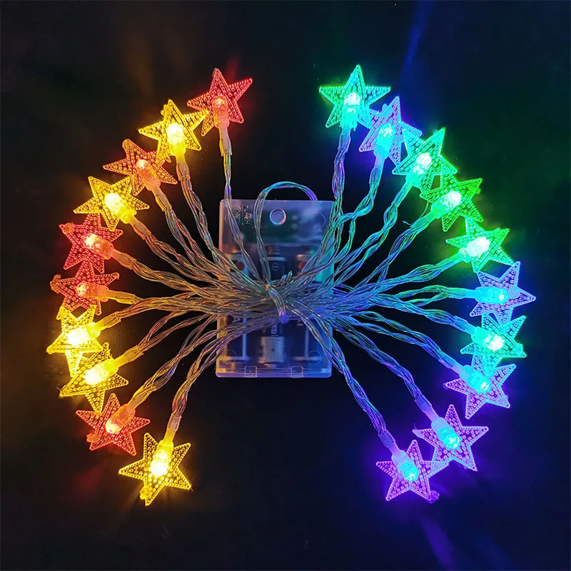

Christmas Decoration 3M 20LEDs Star Fairy Light String Battery Powered Pentagram Garland Wedding Birthday Party Supplies Decor