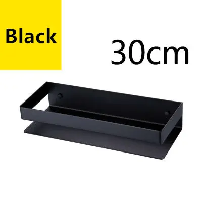 Black 30cm Полка для ванной комнаты 304 из нержавеющей стали, душевая стойка, угловая полка, квадратная душевая полка для ванной, настенная черная стойка-органайзер для хранения - Цвет: Black 30cm