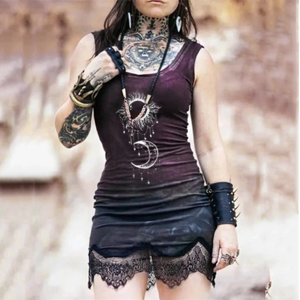 Готика Харадзюку Платье черного цвета в винтажном стиле Пикантные С НАБОРНЫМИ