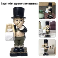 toilet butler with roll paper holder resin ornament for bathroom super cute ts2