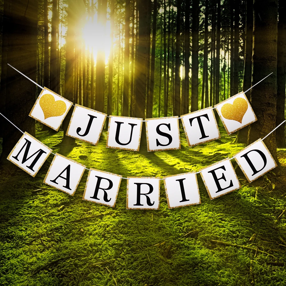 1 комплект просто женатые белые деревенская Гирлянда Свадебные Украшения Стола