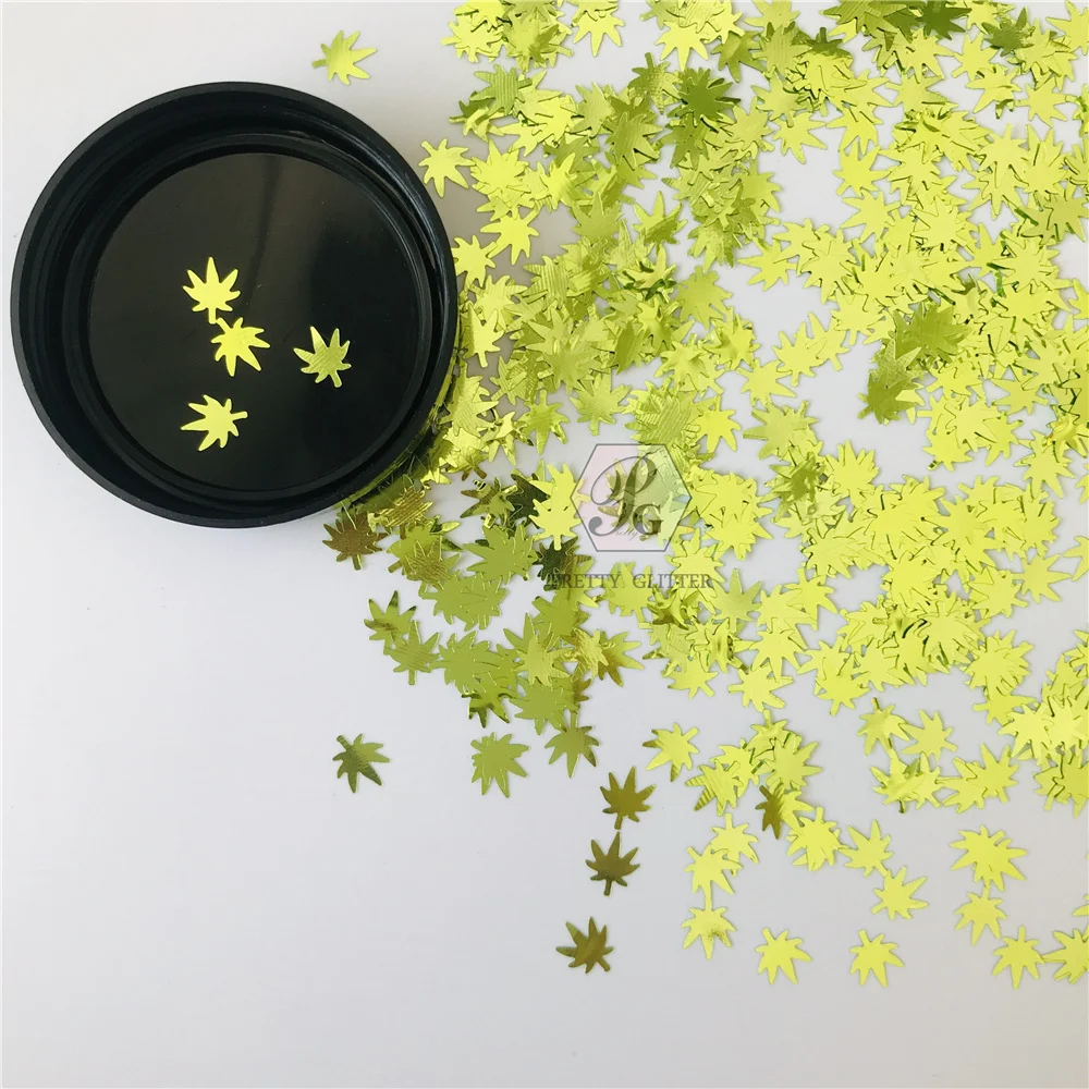 PrettyG 1 коробка пеньковые листья-травы в форме листьев Блестящие Блестки для смолы