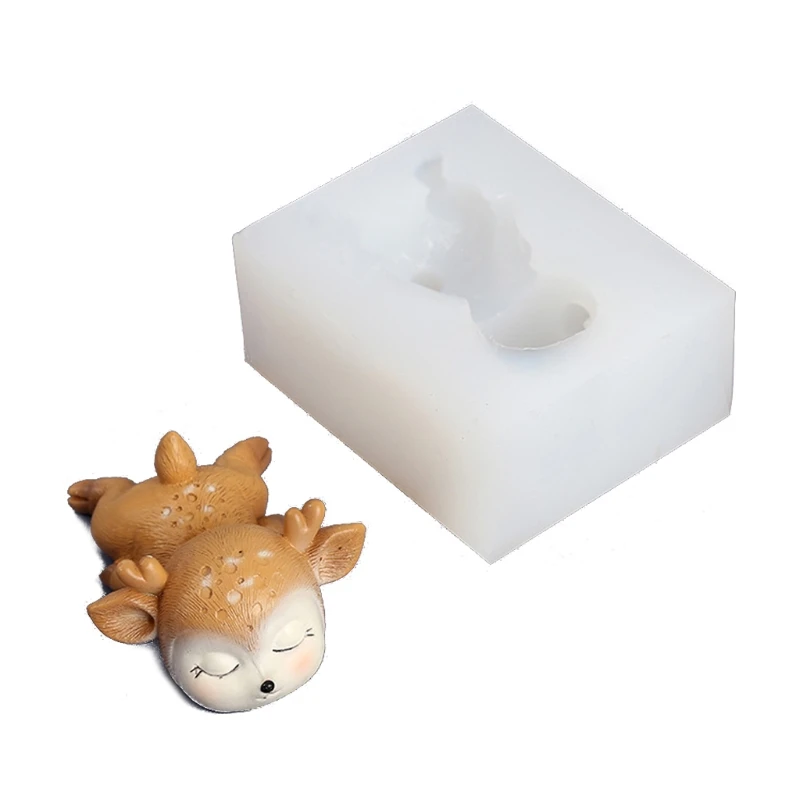 

DIY 3D Deer Silicone Mold Cartoon Elk Mold for Candle Fondant Chocolate Wax Crayon Soap Epoxy Resin CastIng Craft Tools M0XF
