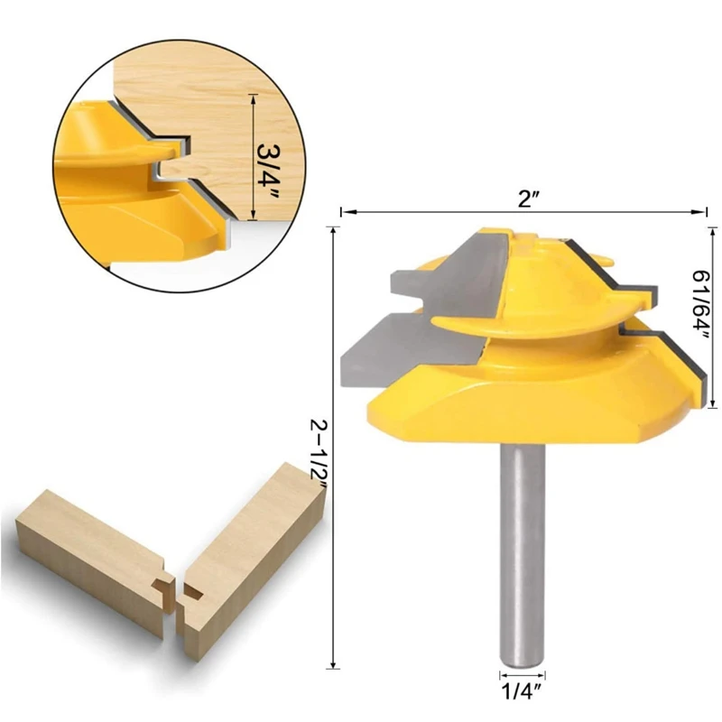 3 шт древесины фрезерный резец инструмент фреза для деревообработки 45 градусов