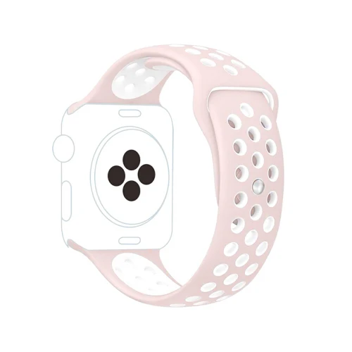 pink white4 Спортивный ремешок для часов для apple watch группа 4 5 44 мм 40 мм, 42 мм, 38 мм, версия наручных часов iwatch, браслет series 5/4/3/2/1 силиконовый ремешок для часов с резиновой лентой - Цвет ремешка: pink white4