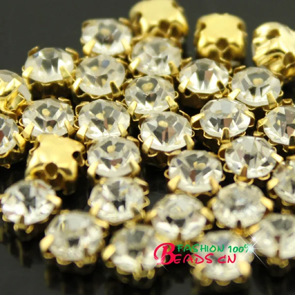 Стразы с кристаллами для шитья 3/4/5/6/7/8/10 мм|gold claw|sew onsewing beads |