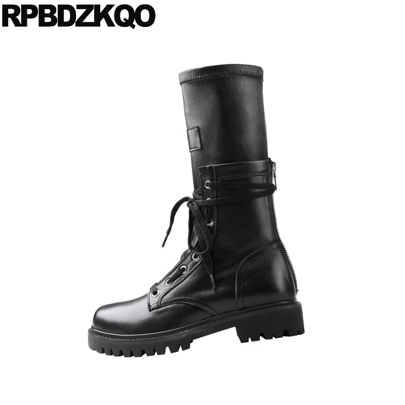 Зимняя дизайнерская обувь со шнуровкой женские роскошные ботинки до середины