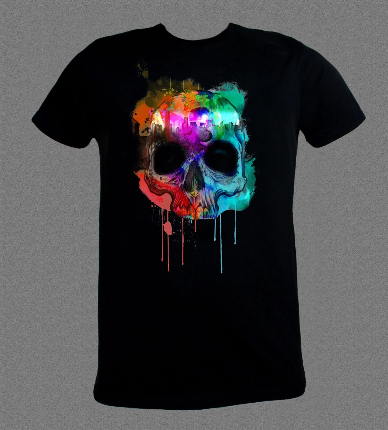 Крутая черная футболка в музыкальном стиле с изображением барабана и баса Dubstep