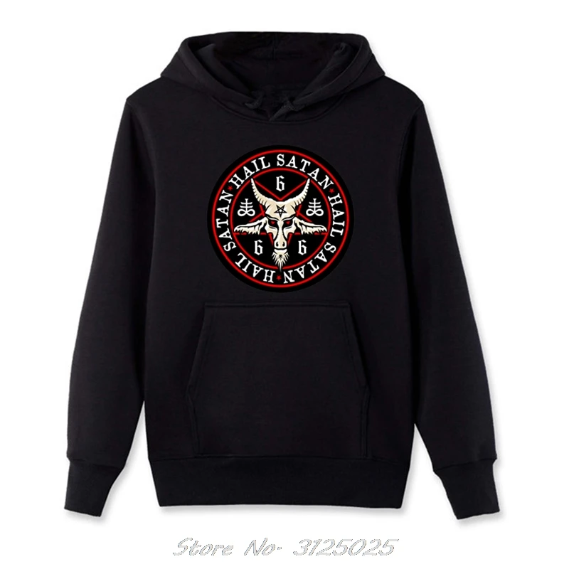 Men Hail Satan Baphomet Hoodie Occult Pentagram Cotton For Male Hoodies Spring Autumn Fleece Zipper Sweatshirt | Мужская одежда