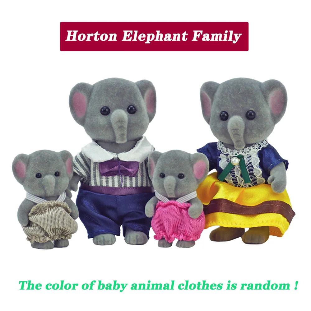 

1/12 Girls Toys Doll House Accessories Miniatures Furniture For Dolls Animal Figurines Horton Elephant Family Toys For Children