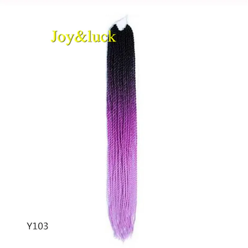 Y103 Joy& luck 24 дюйма Сенегальские закрученные крючком косички 30 прядей синтетические волосы для наращивания плетение волос - Цвет: Y103