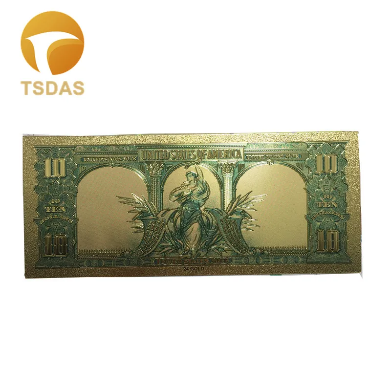 10 шт./лот 1901 год американские банкноты золотых банкнот doallr 24k позолоченные | Дом и