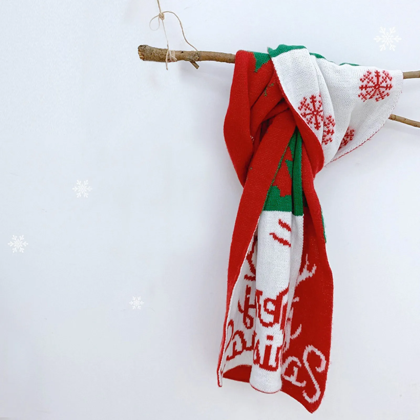 

Women Christmas winter knitting warm Scarf Shawl Ladies Women Child Adult Parent-Child Red Knitted Scarf Christmas gift