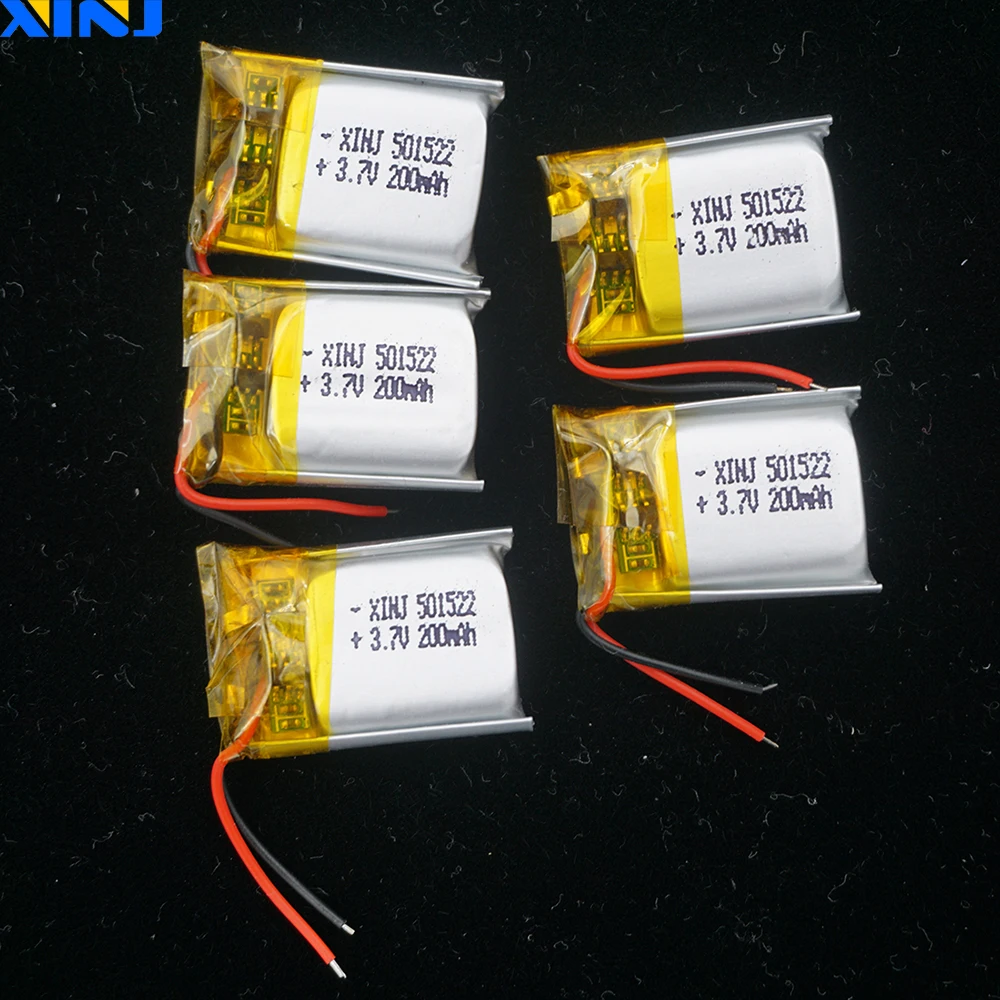 XINJ 5 шт. 3 7 в 200 мАч 501522 литий полимерная батарея Lipo Cell для DIY MP3 MP4 музыкальный плеер