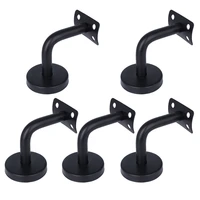 5pcs professional solid stainless steel handrail wall mounted brackets supports black