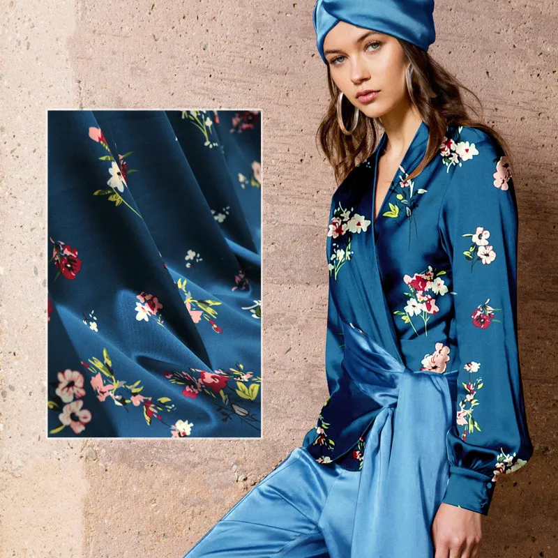 135 см в ширину шелк стрейч метр атласной ткани 19 мм цифровая чернильно-струйная