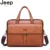 Мужской портфель из искусственной кожи JEEP BULUO, черная сумка для ноутбука, деловая сумка на плечевом ремне, все сезоны, - изображение