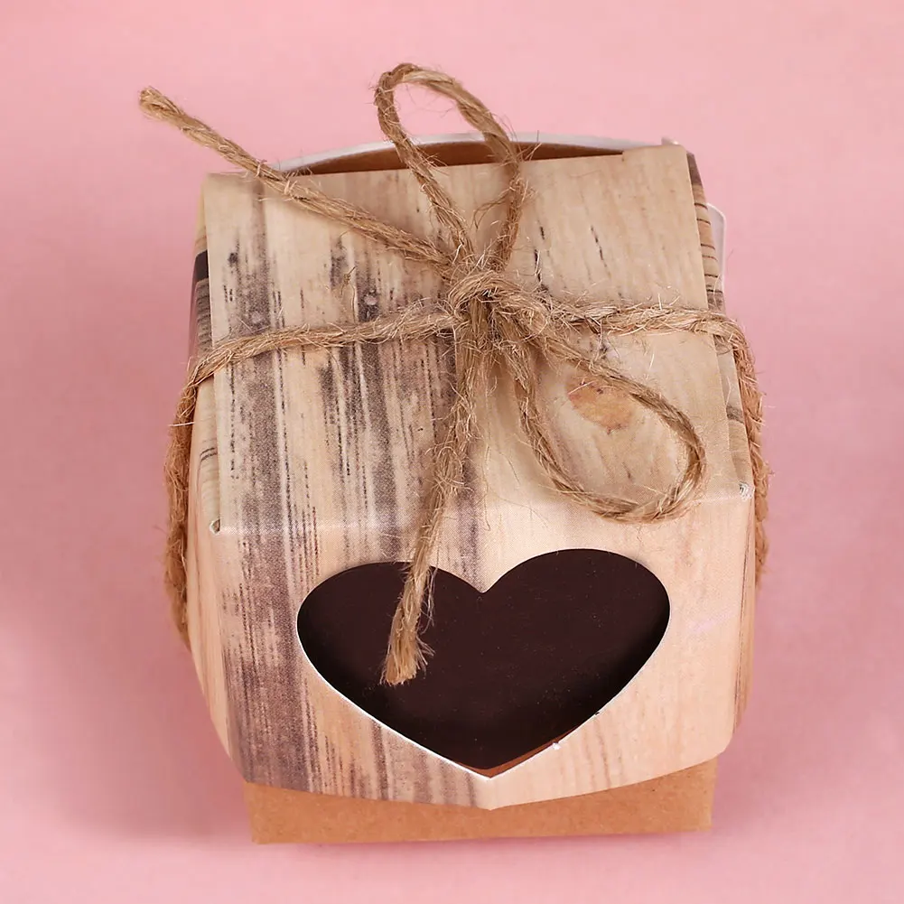 Heart Shaped Candy Box Kraft Paper Christmas Cnady Bag Xmas 5X5X5cm Birthday Favour Gift Supplies Packing | Дом и сад