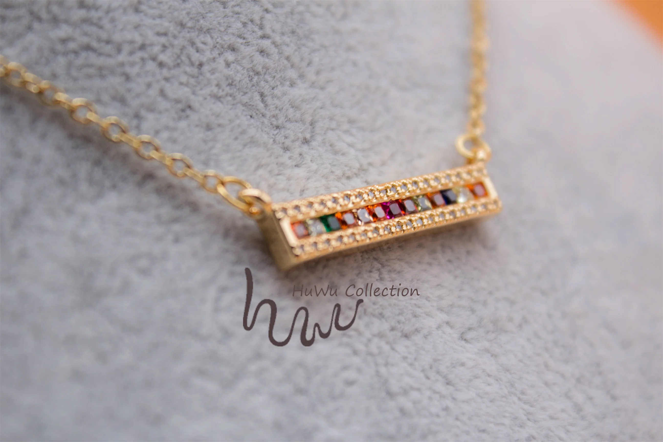 Женская Радужная прямоугольная пластина ожерелье дух женской силы серии