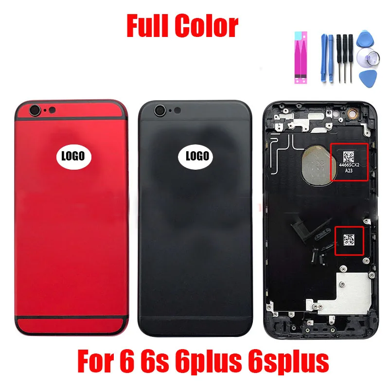 Корпус для iPhone 6 6s 6 plus 6s plus Задняя крышка батареи Задняя Дверь Корпус рамка в сборе с полными маленькими частями
