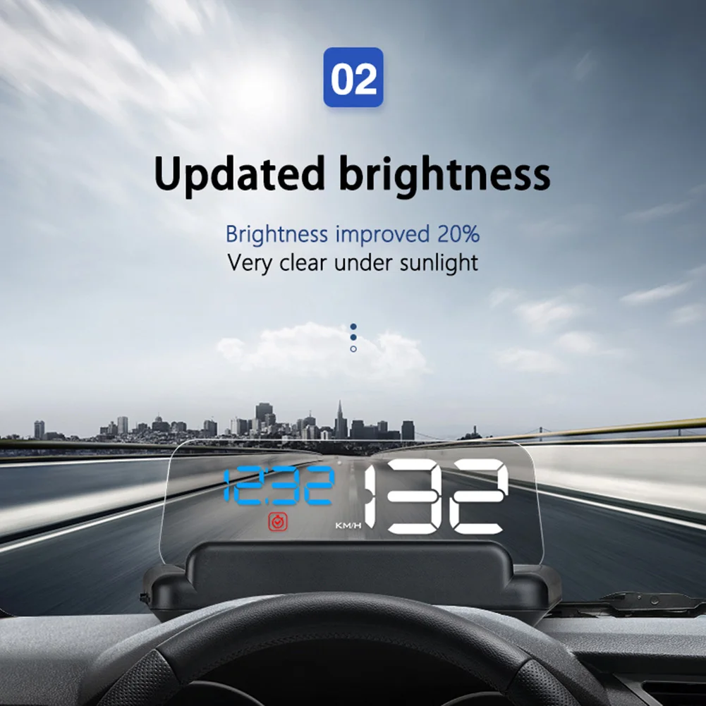 

Auto Voltage Overspeed Alarm System Auto Electronic Voltage Alarms C500 Car HUD OBD Head Up Display Universal