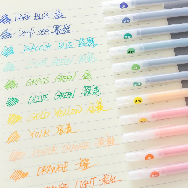 Гелевая ручка Kawaii Корейская гелевая 24 цвета 0 5 мм наконечник из тонкого волокна