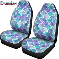 darmian colorful mermaid pattern design car front seat covers stretch seat protector for cartrunk protector case full set of 2