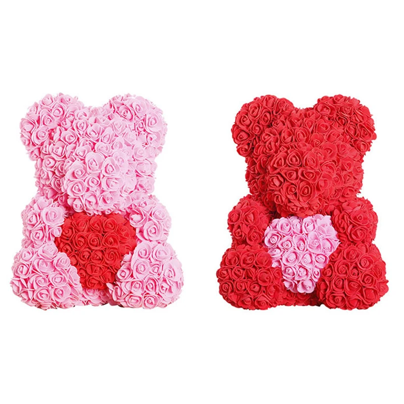 100 шт. Пены Искусственный цветок розы платье с рисунком головы медведя