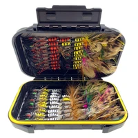 40pcs126pcs outdoor waterproof fly box with drywet nymph streamer trout fly fishing flies lure