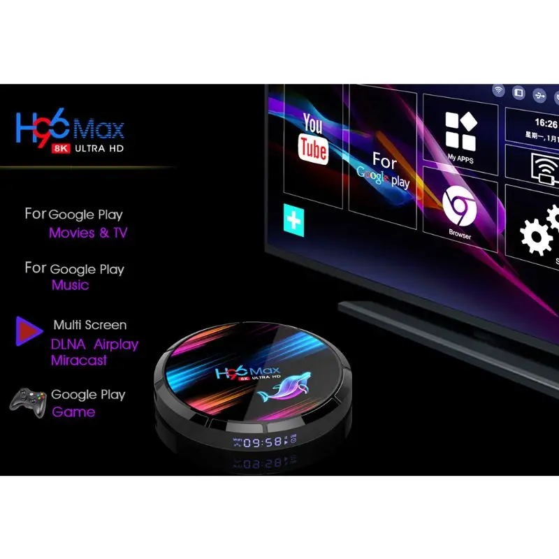 

H96 MAX X3 Smart TV Box S905X3 2.4G/5G Wifi BT4.0 Set Top Box for An-droid 9.0