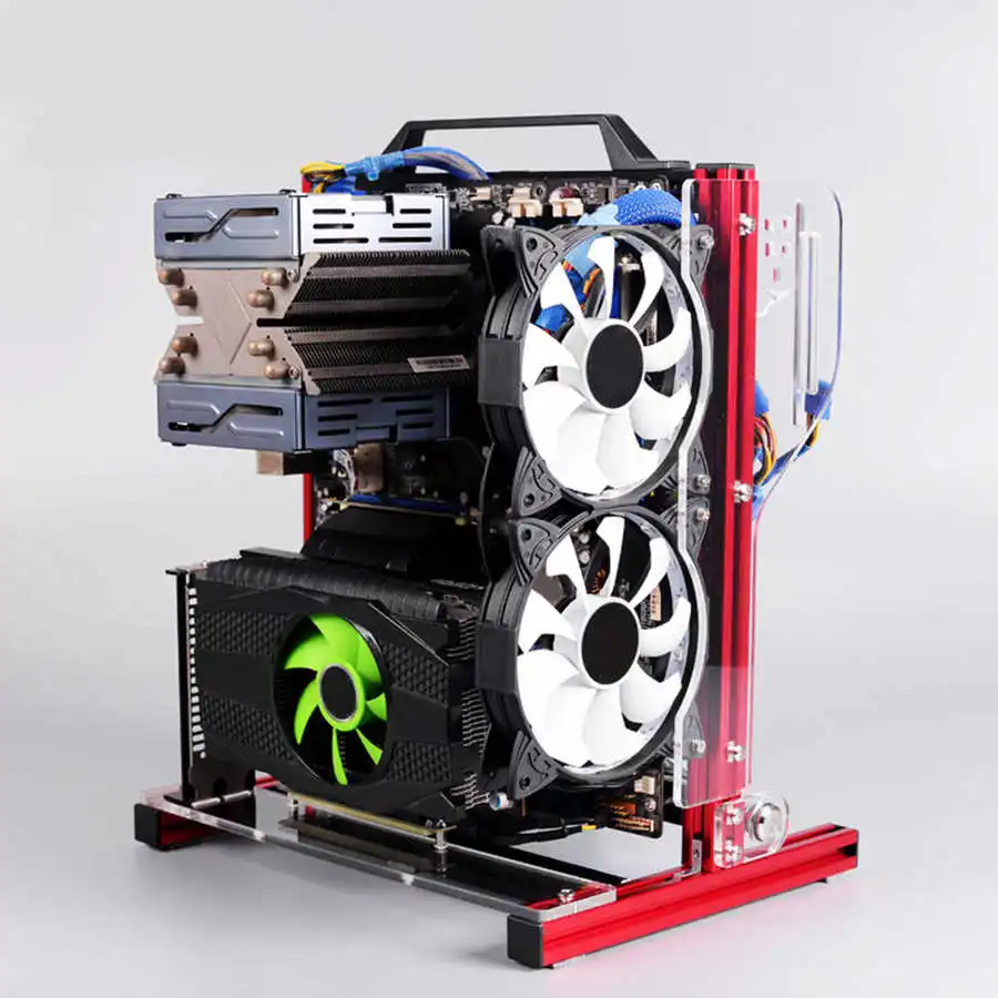 Для материнской платы ATX/M ATX/ ITX DIY (сделай сам) чехол открыть шасси вертикальный