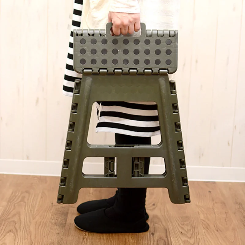 Thick plastic folding stool home space saving children adult outdoor portable load bearing 150kg small | Мебель