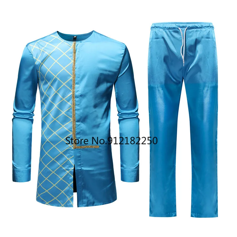 Черный африканский комплект топа и брюк с принтом "Дашики". 2-х предметная униформа 2021 года. Традиционная мужская одежда для повседневного ношения.