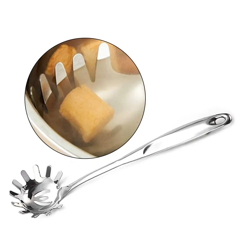 Сервер пасты Прочная нержавеющая сталь лапша ложка для сервер с эргономичной