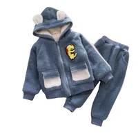 winter baby boys clothes children thick hooded jacket pants 2pcssets toddler casual girls cartoon clothing kids warm tracksuits