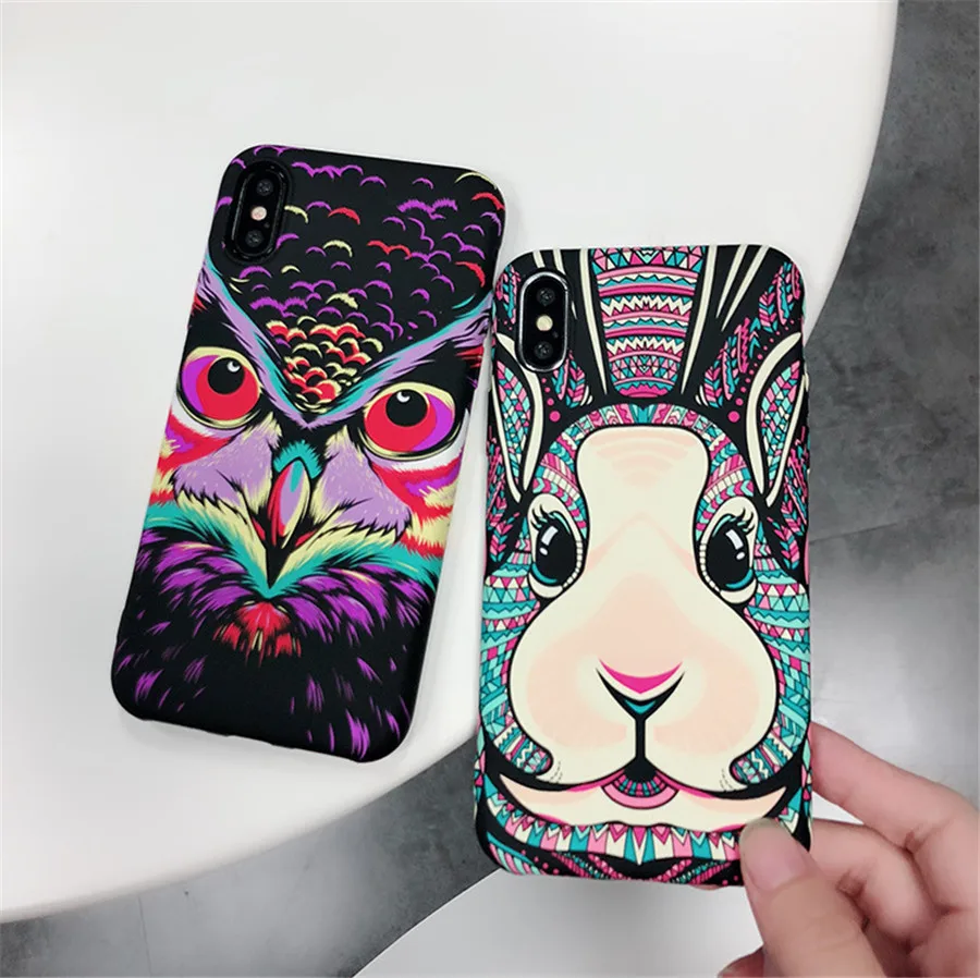 Светящийся чехол с животными для iPhone 11 Pro Max XR XS Max 6 6S 7 8 Plus X Тигр Волк слон ночной светящийся силиконовый мягкий ТПУ чехол для телефона
