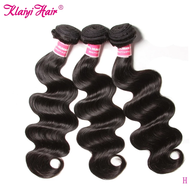 Klaiyi Hair Body Wave Bundles Brazilian Hair Extension 8 To 30 Inch Bundles Natural Color Remy Human Hair Bundles Can Be Dyed