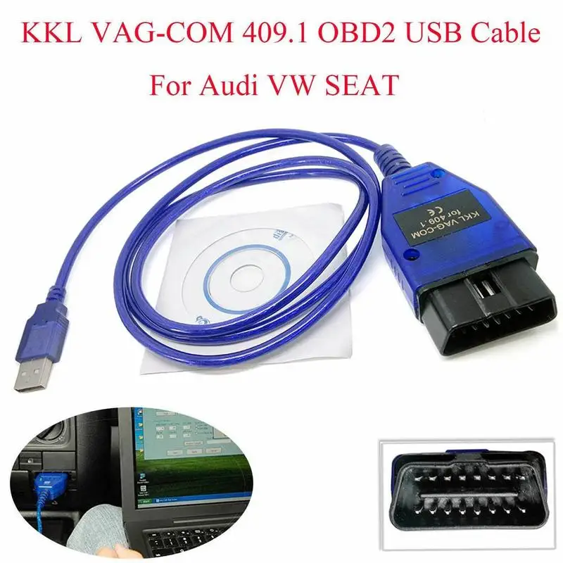 409 1 FTDI FT232RL чип CH340 OBD2 USB автомобильный диагностический кабель интерфейс kkl