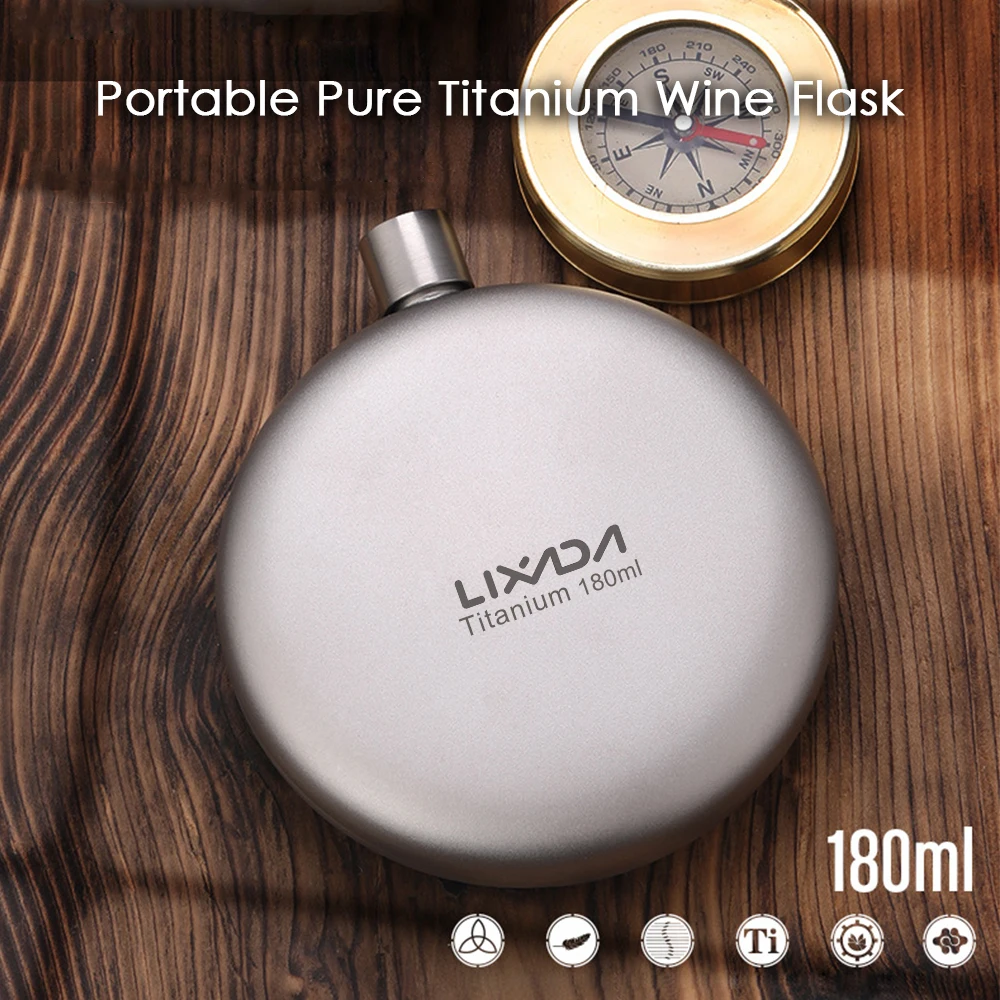 Lixada 180 мл титановая фляга герметичная бутылка для вина алкогольный виски винная