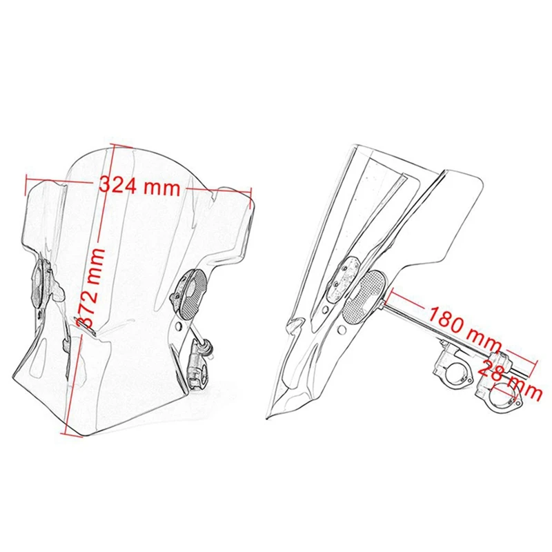 Универсальное регулируемое лобовое стекло мотоцикла для Yamaha MT03 MT07 MT09 BMW F800R R Nine T