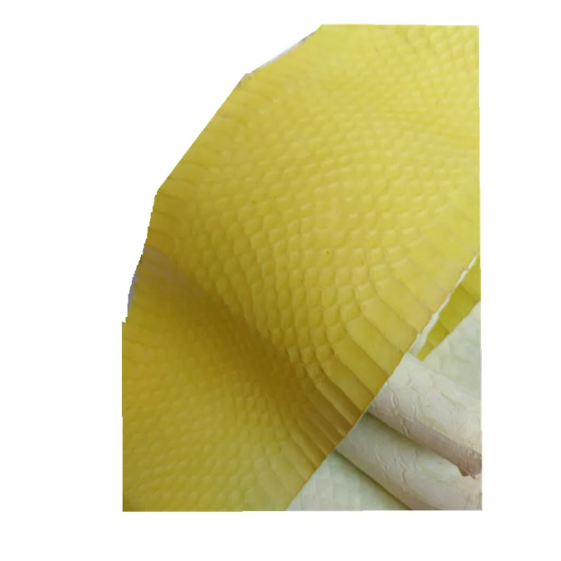 DIY Natural Snakeskin Leather Fabric with Rare Skin yellow10x100cm