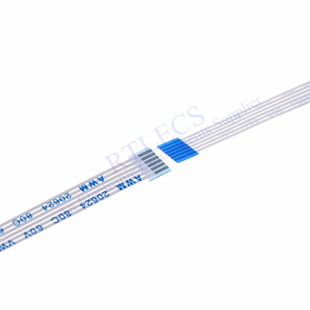 10 шт. Гибкий плоский кабель FFC 6-контактный шаг 1 0 мм Шаг одинаковые концы длина 60 80