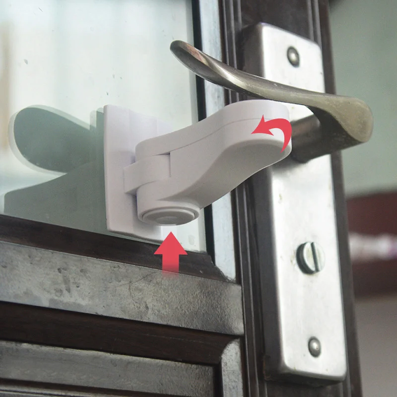 2 шт./компл. детский шкаф дверные замки уровень ручка с самоклеящейся наклейкой