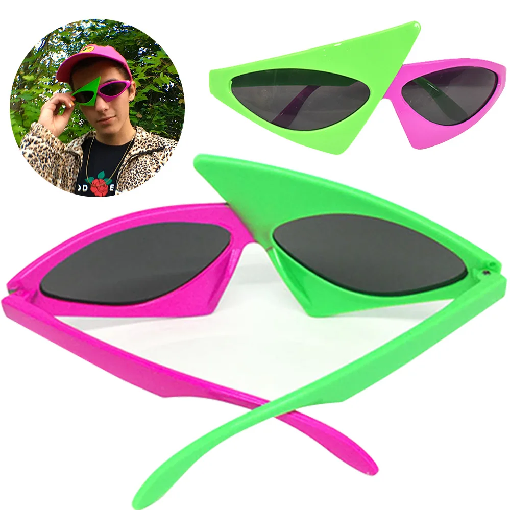 Roy Purdy стиль хип хоп Асимметричные треугольные очки Новинка Зеленый Розовый