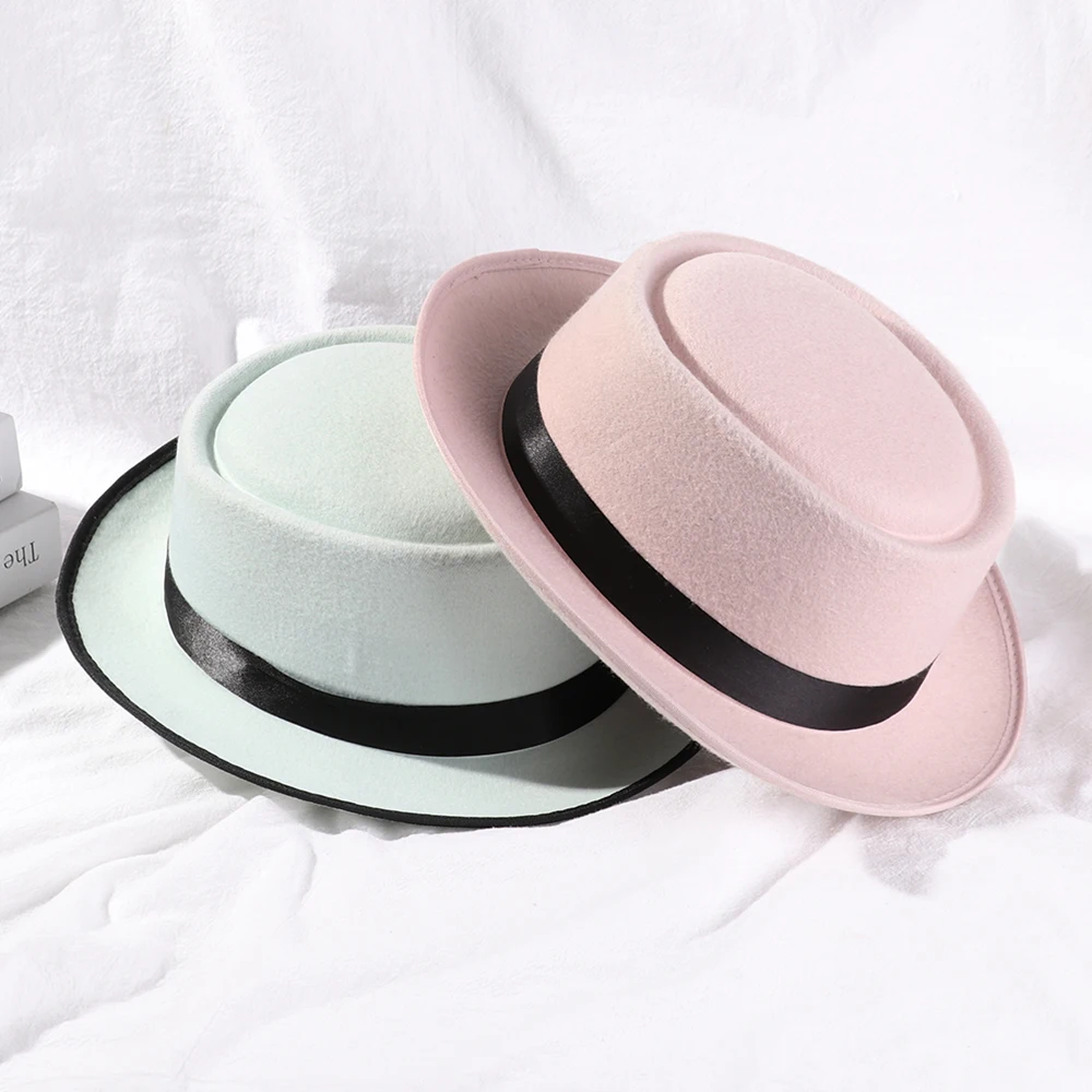 Шерстяная Панама с плоским верхом женская мужская зимняя осенняя ковбойская