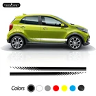 Наклейки на дверь автомобиля для KIA Picanto Morning, Спортивные Гонки, юбка, полосы, украшение для тела, виниловые наклейки, автомобильные аксессуары