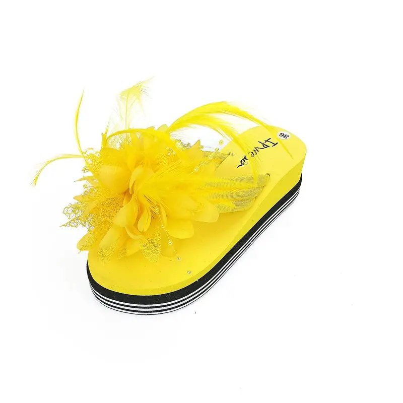 

Feather Flowers Slip-on White Fashion Womens Platform Sandals Shoes for Women Sandalilas Sandles Woman Flat Shoes Sandal Summer
